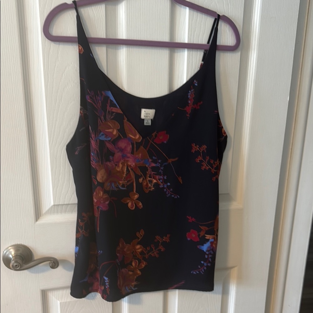 A New Day Orange Camisole Top with Abstract Pattern